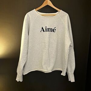 Aimé Leon Dore Mens Gray Crewneck Fleece Logo Pullover Sweatshirt Regular